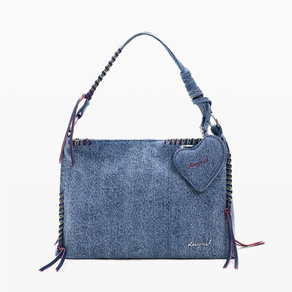 Desigual Handbags - NWT Desigual Blue Denim Shoulder Bag and Heart Coin Pouch 2026 collection 🌱